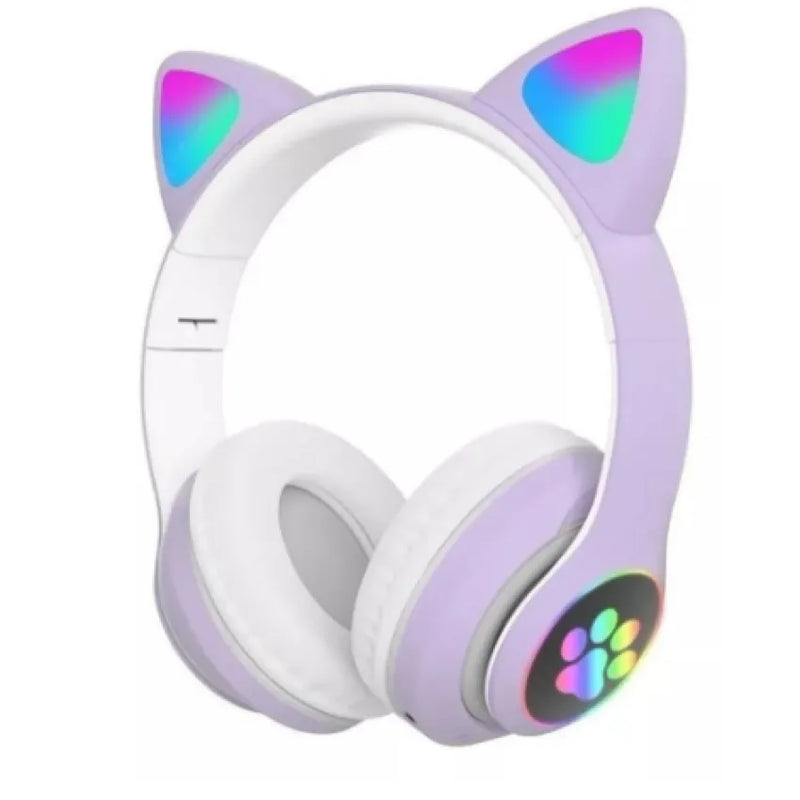 Fone Gatinho Sem Fio Com Led Infantil Meninas Gato