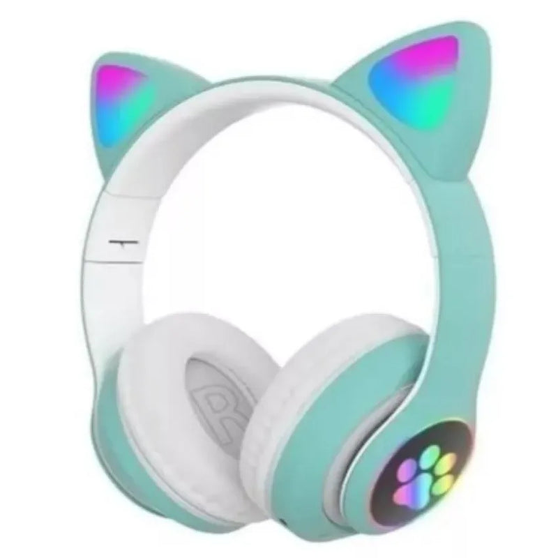 Fone Gatinho Sem Fio Com Led Infantil Meninas Gato