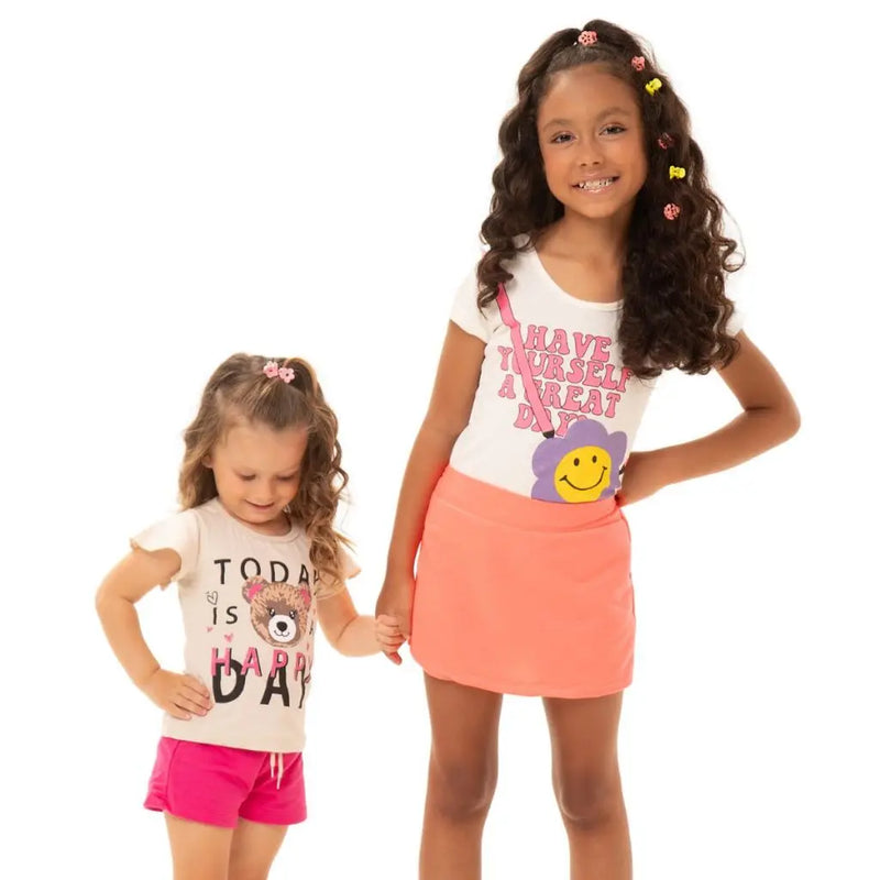 Assorted Kit 8 Pieces Baby Girl Clothes-4 T-Shirts + 4 Bermuda Kit with 4 Sets Children's Clothing Girl Summer