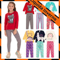 Assorted Kit 8 Pieces Women's Clothing Kids Winter and Half Season-4 Long Sleeve Shirts + 4 Legging Pants from 1 to 10